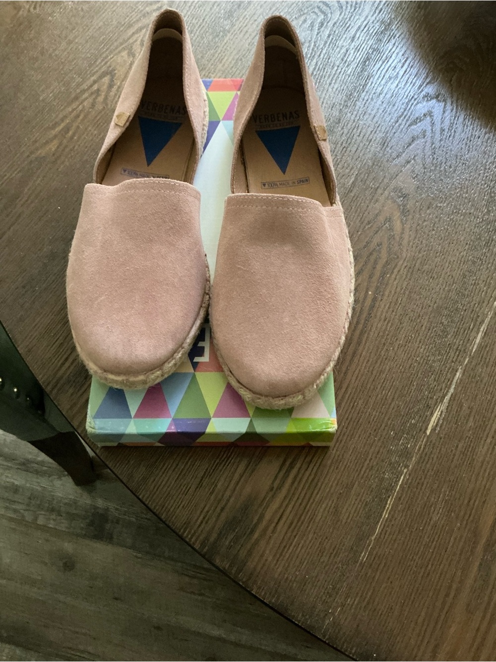 Suede Espadrille Slip-On in Dusty Pink